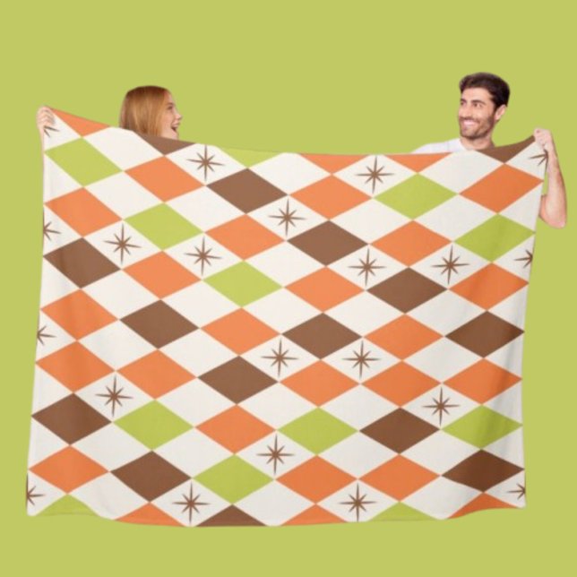 Polar Estilo de Mitad de Siglo – Manta de Fleece Geométr (Subido por el creador)