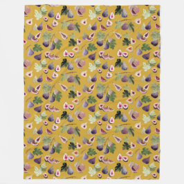 Polar Fibras de acuarela en una manta amarilla de mostaz