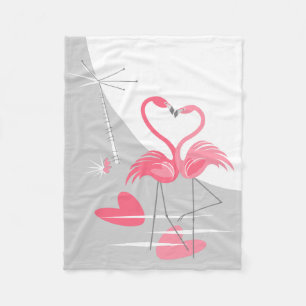 Polar Flamingo Love Large Moon fleece pequeña manta