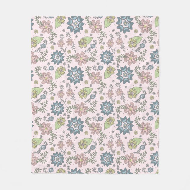 Polar Flores del invierno en manta rosada (Anverso)