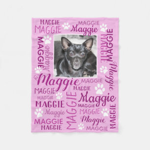 Polar Foto personalizada y nombres Rosa manta de perro r