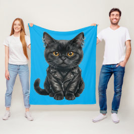 Polar Gato de Rap Urbano con Chaqueta de Cuero Manta de 