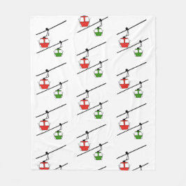 Polar Góndolas rojas y verdes sobre una manta blanca