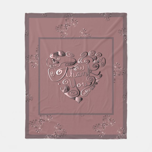 Polar "Gracias" Manta de Fleece Rosa Polvorienta (Anverso)