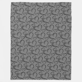 Polar Gran manta sherpa de corazón gris y negro