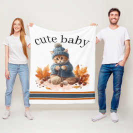 Polar Hermosa Manta de Bebé Gatito Elegante Tejiendo Gat