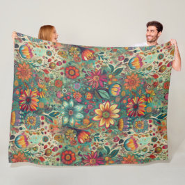 Polar Hippie retro: manta de tapiz floral