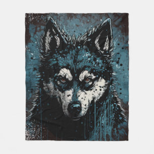 Polar Husky espeluznante - Manta de felpa