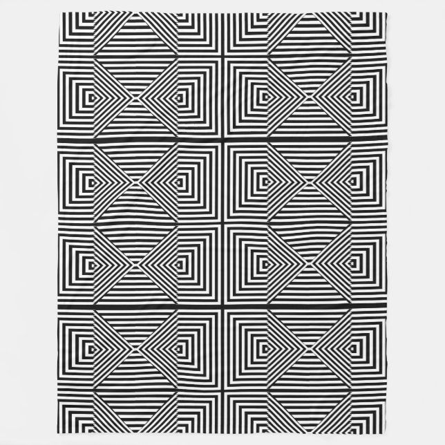 Polar Ilusión óptica: manta geométrica en blanco y negro (Anverso)