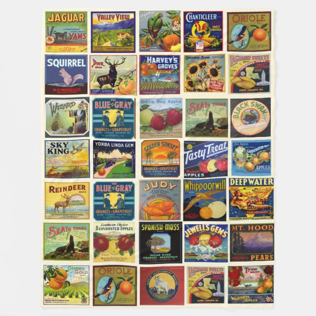 Polar La manta de felpa de frutas de patchwork (Anverso)