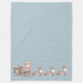 Polar La manta de la fleta azul con Santa en la espoleta