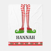 La manta de Navidades personalizados de Elf Leg Ch