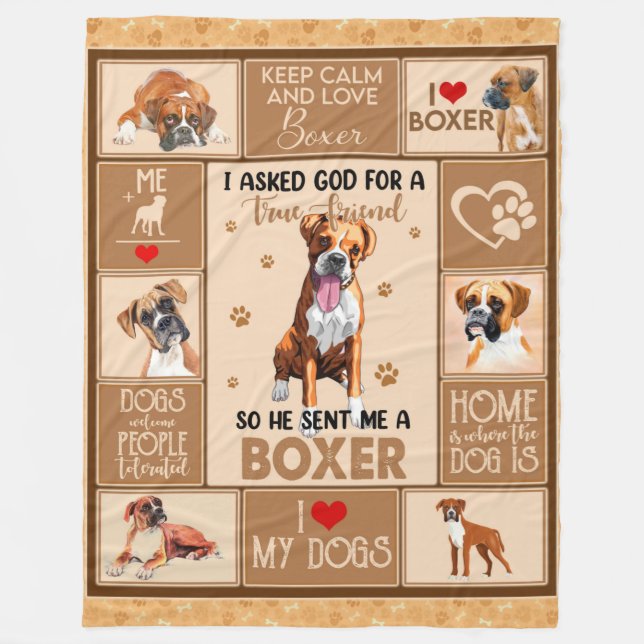 Polar La manta de perro de la Boxer personalizada, (Anverso)
