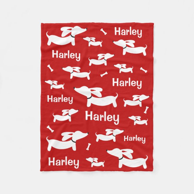 Polar La manta roja Personalizado de Dachshund para los  (Anverso)