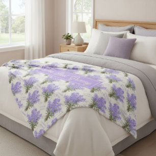 Polar La Mejor Manta de Fleece Floral Lavanda para Abuel