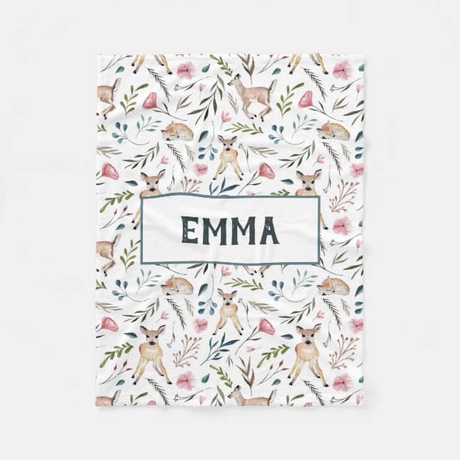 Polar Los ciervos y las flores personailzed la manta del (Anverso)