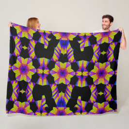 Polar Loto azul amarillo rosado en manta de fleche negra