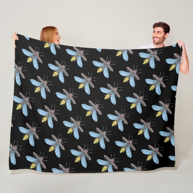 Polar Luciérnaga (negra) - Manta de fleece (In situ)
