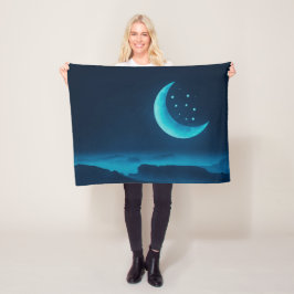 Polar Luna y Montañas del Cuartel Azul | Manta de forro 