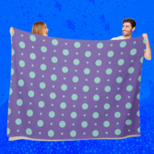 Polar Lunares Turquesa en Manta de Fleece Morado