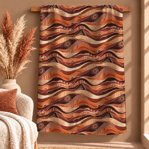 Polar Manta abstracta de cobre marrón minimalista boho s