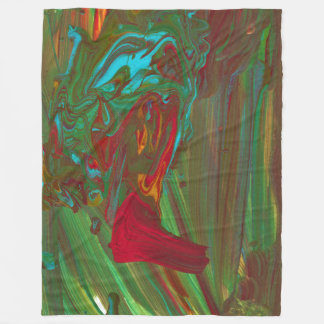 Polar Manta Abstracta Verde Rojo Audaz De Trapo A Riquez