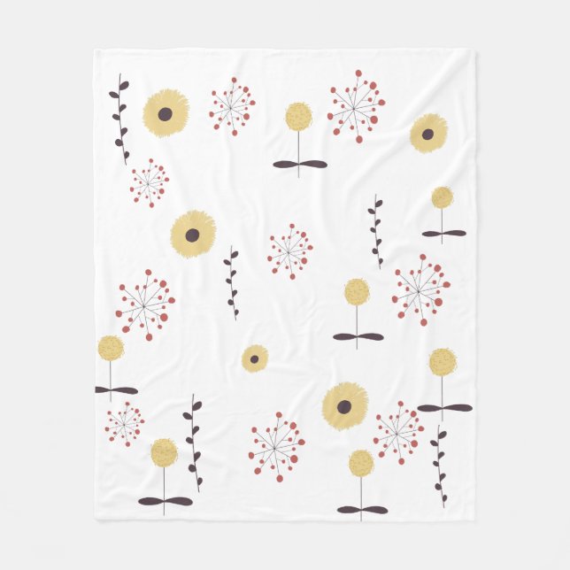 Polar Manta acogedora con estampado de flores silvestres (Anverso)