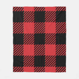 Polar Manta acogedora con patrón negro y rojo elegante