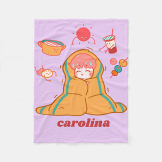 Polar Manta acogedora de lavanda – nombre personalizado