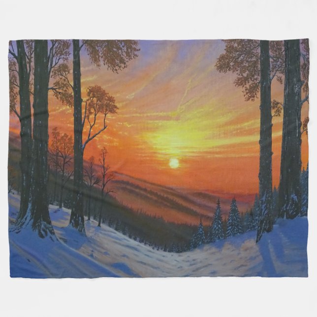 Polar Manta - "Atardecer sobre bosque nevado" (Frente (Horizontal))
