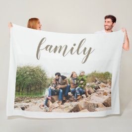 Polar Manta Blanca con Foto Familiar Personalizada con E