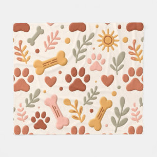 Polar Manta boho para mascotas Diseño de huella de gar