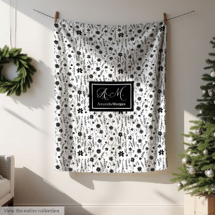 Polar Manta Botánica Personalizada Monocroma Minimalista