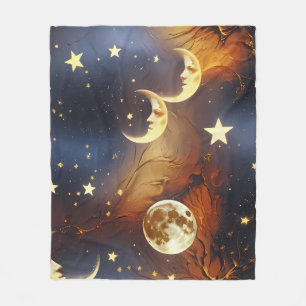 Polar Manta Celestial de Luna Naranja Fuego – Lujo Sin C