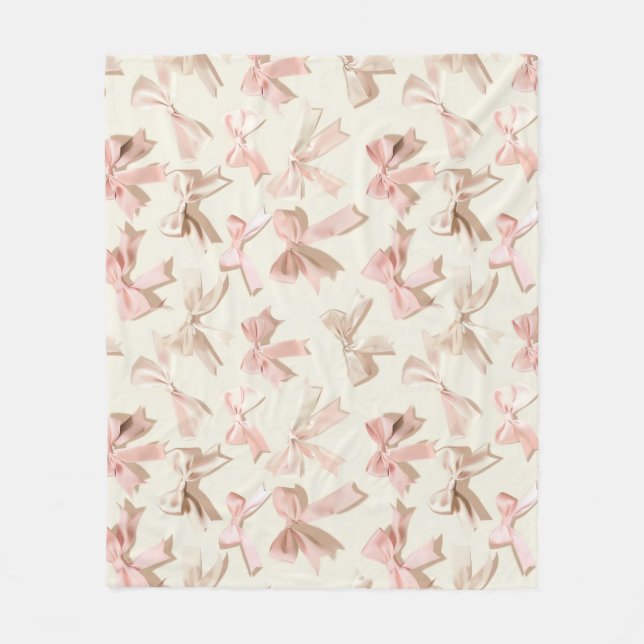 Polar Manta con Estampado de Lazo Rosa Rosado | Suave Fe (Anverso)