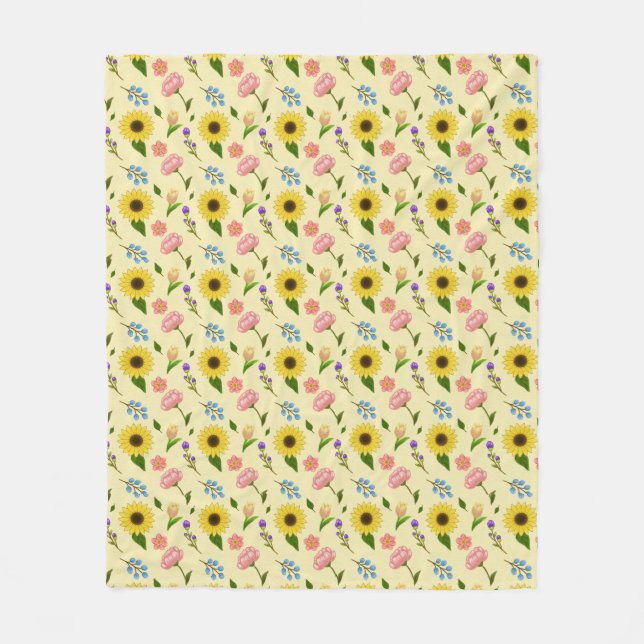 Polar Manta con estampado floral de pradera veraniega en (Anverso)