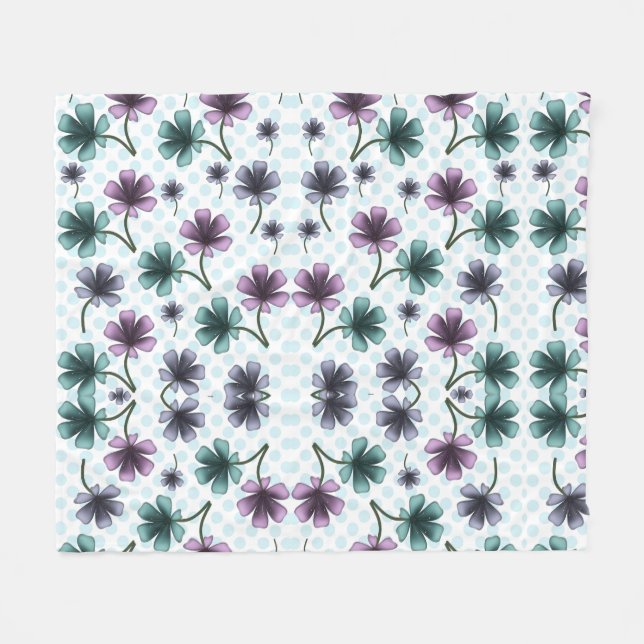 Polar Manta con patrón floral personalizado (Frente (Horizontal))