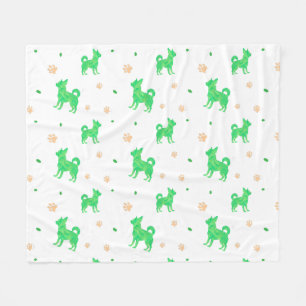 Polar Manta con silueta de chihuahua verde pastel minima
