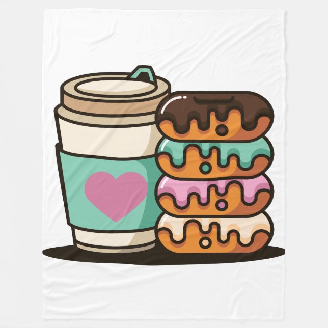 Polar manta de amor de donut de café (Anverso)