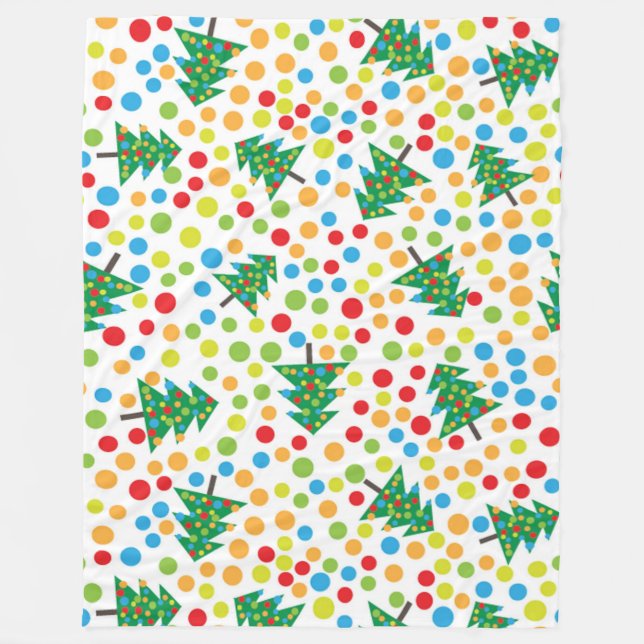 Polar manta de árbol de navidad de arte pop (Anverso)