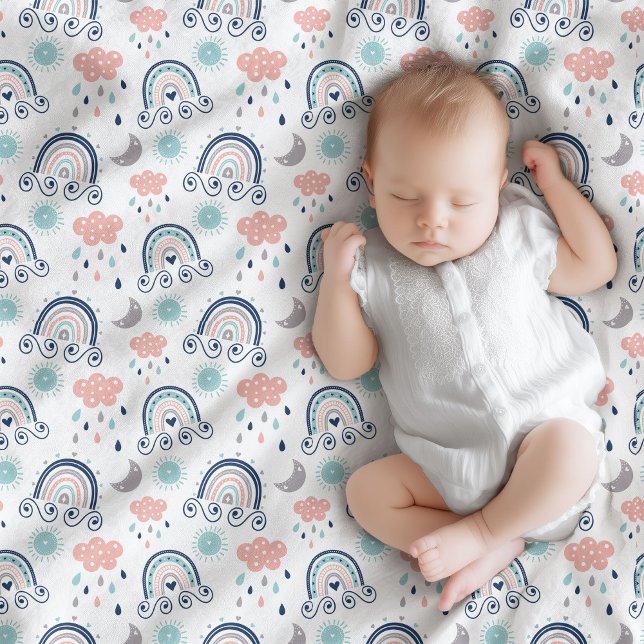Polar Manta de arcoíris regalo estilo boho para recién n ( Rainbow Blanket Gift Boho Style for Newborn)