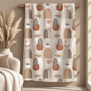 Polar Manta de arte decorativo marrón beige con arcoíris