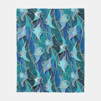 Polar Manta de arte en mosaico azul turquesa de zafiro
