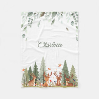 Polar Manta de bebé Boho Woodland | Vivero de bosque de 