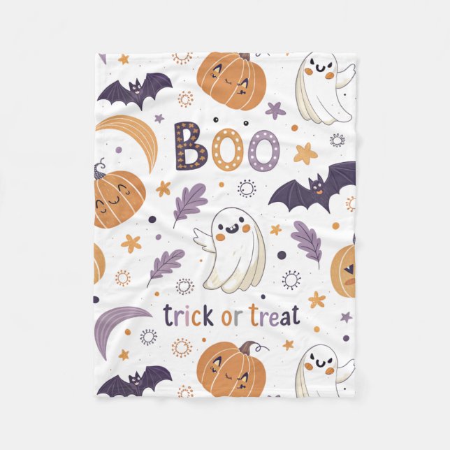 Polar Manta de bebé de fantasma y calabaza de Halloween  (Anverso)