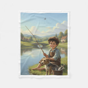 Polar Manta de bebé de felpa de niño vintage pescando co