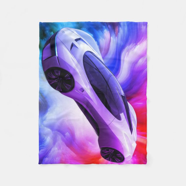 Polar Manta de bebé personalizada con un coche de lujo e (Anverso)
