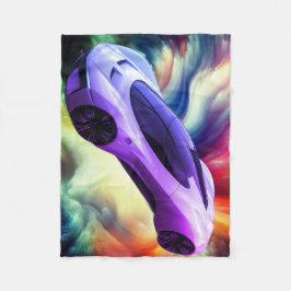 Polar Manta de bebé personalizada con un coche morado
