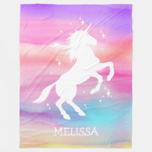 Polar Manta de bebé unicornio arcoíris regalo personaliz