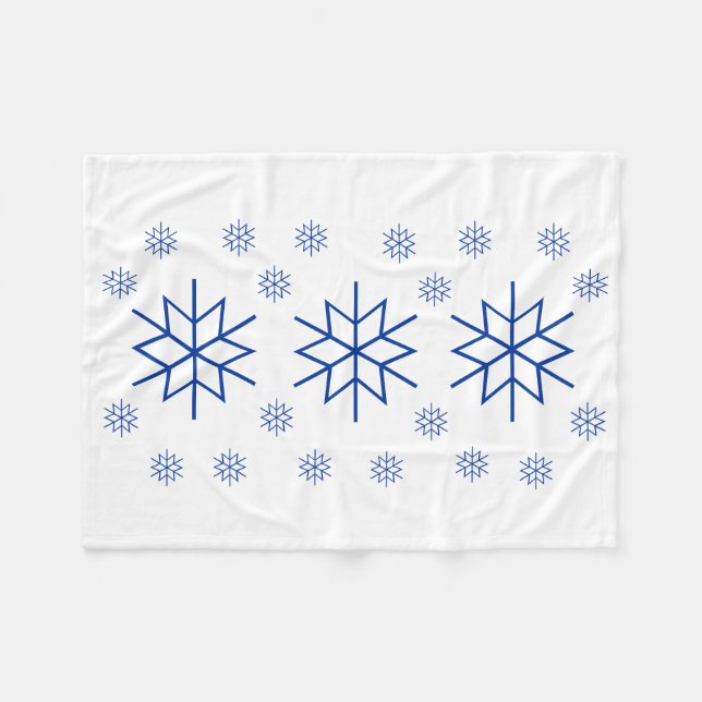 Polar Manta de borrega - Copo de nieve azul (Frente (Horizontal))